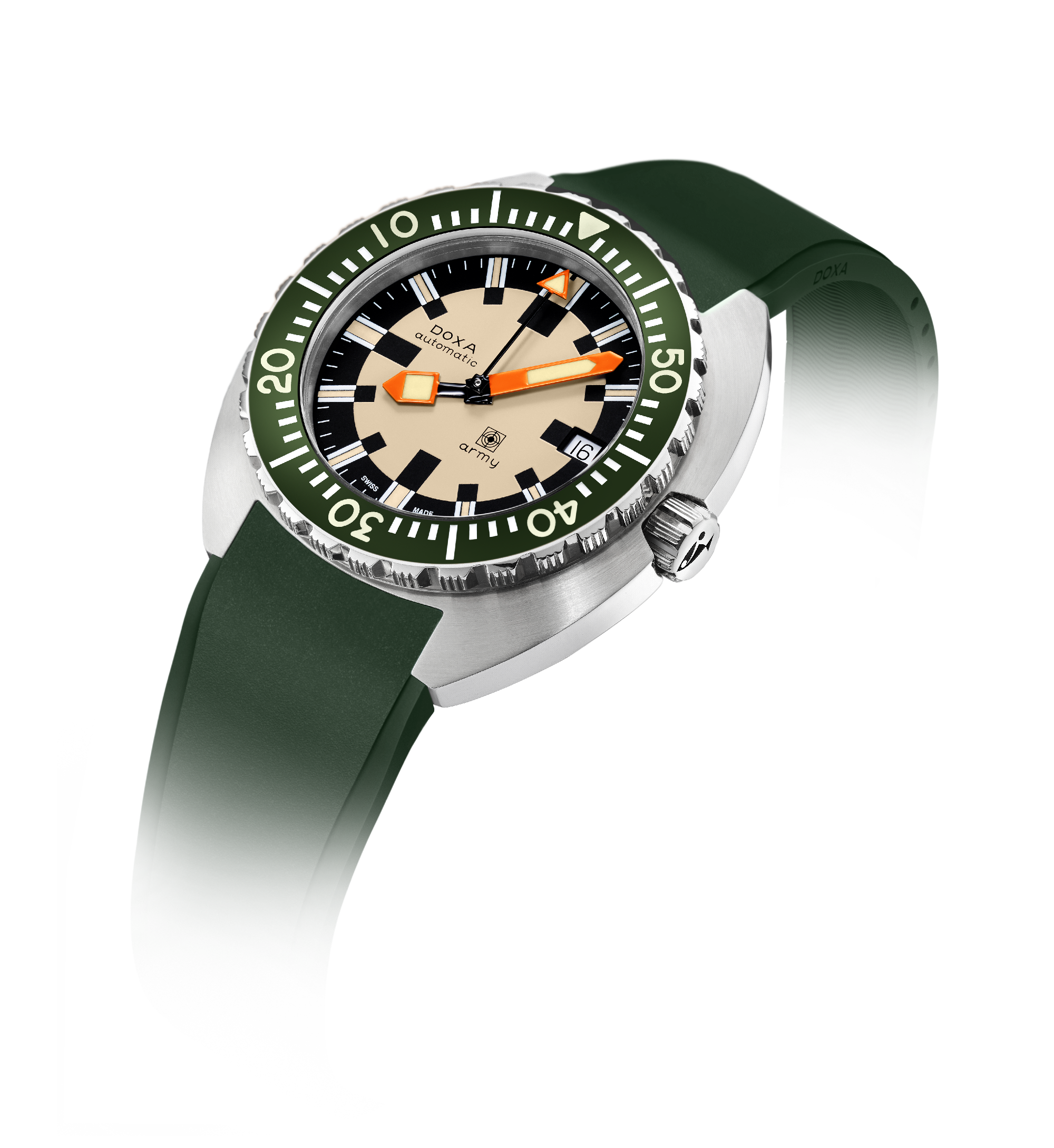 DOXA Army, bezel i rostfritt stål