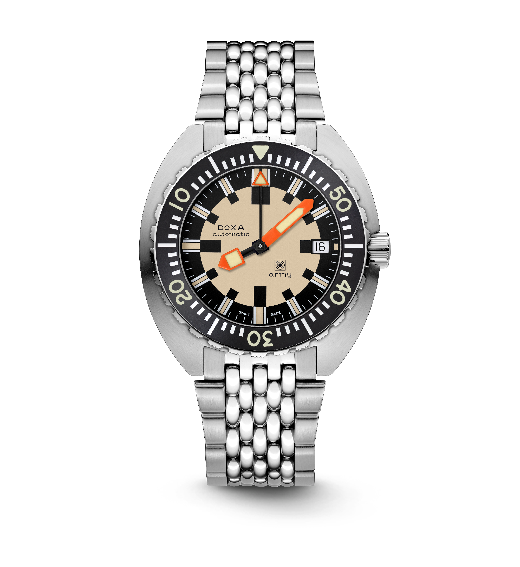 DOXA Army, bezel i rostfritt stål