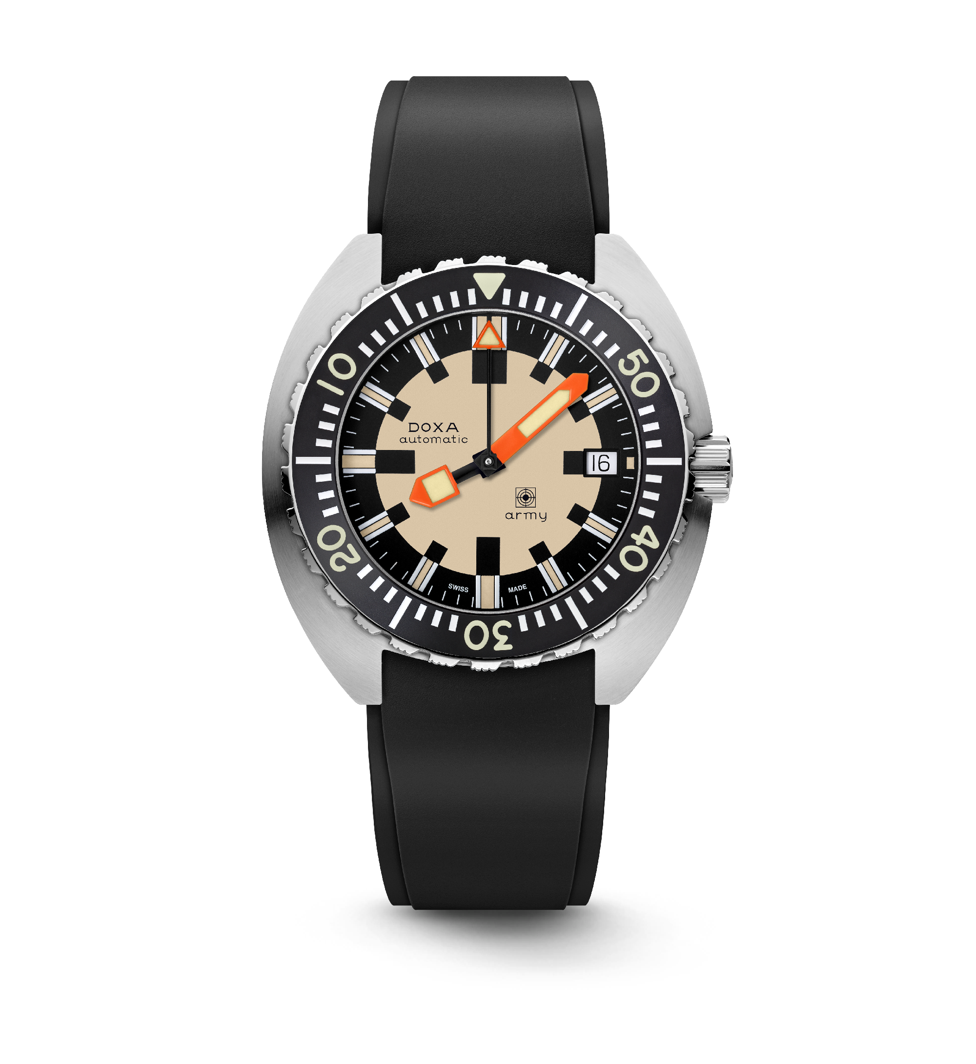 DOXA Army, bezel i rostfritt stål