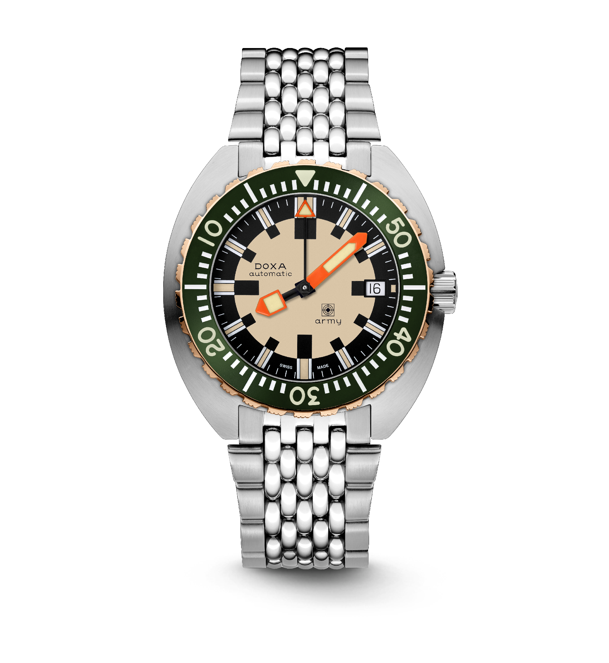 DOXA Army, bezel i brons