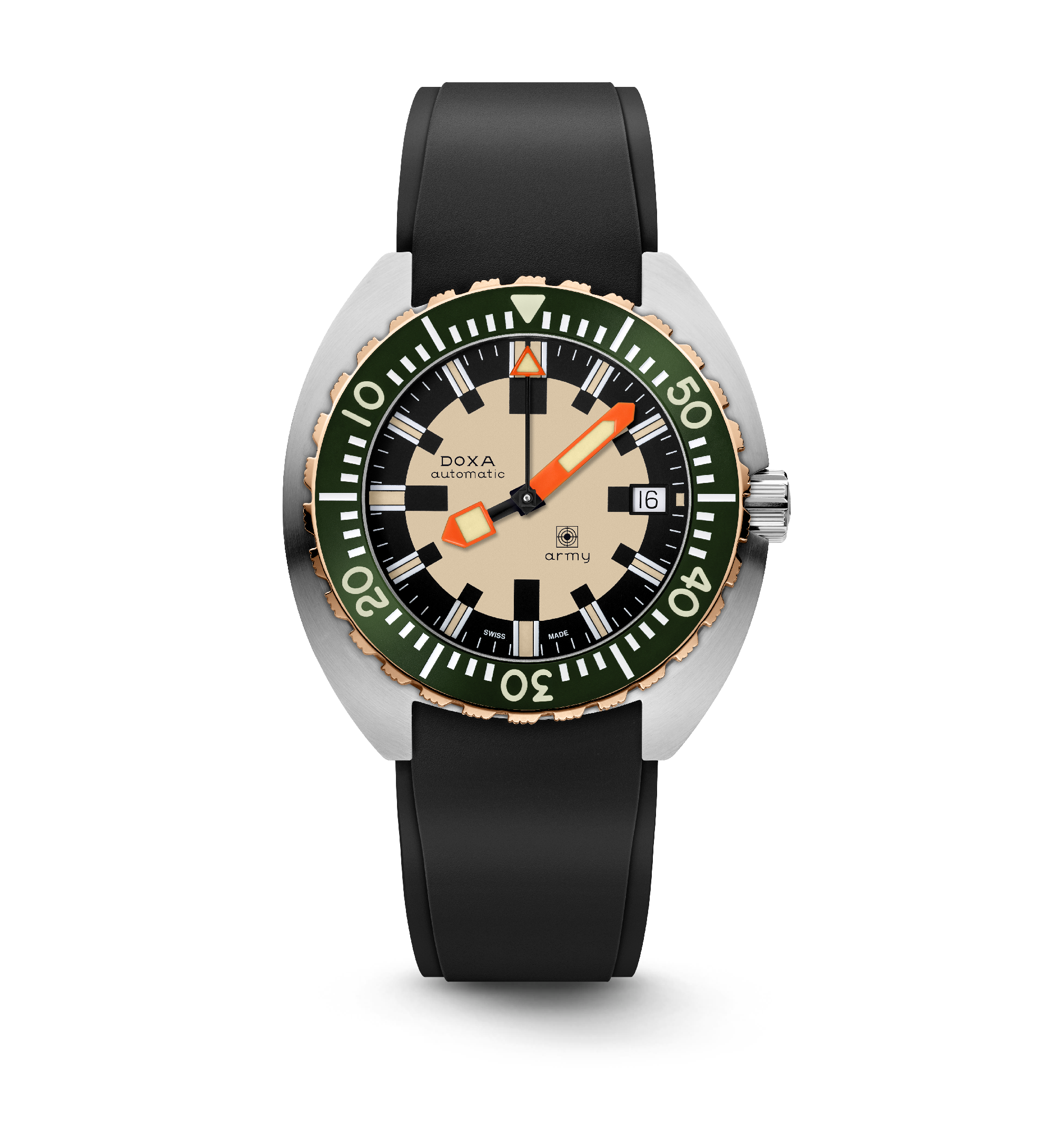 DOXA Army, bezel i brons