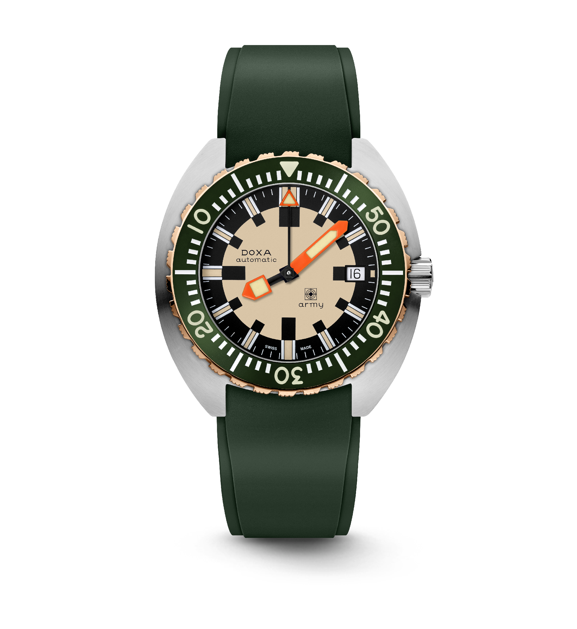DOXA Army, bezel i brons