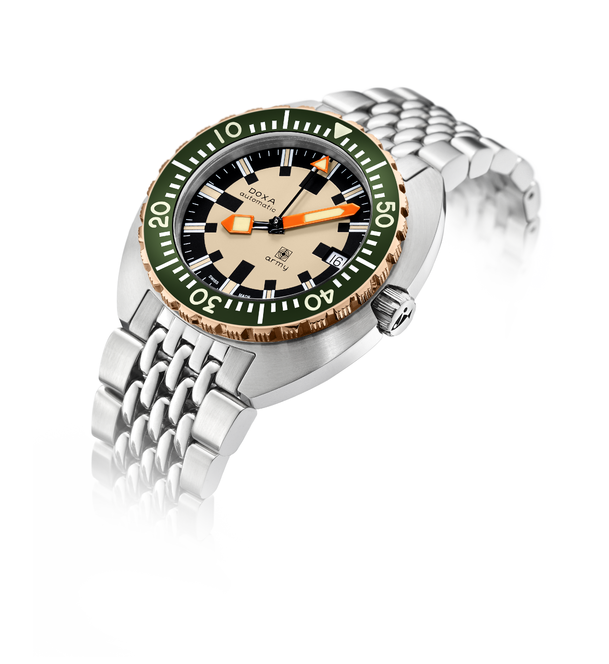 DOXA Army, bezel i brons