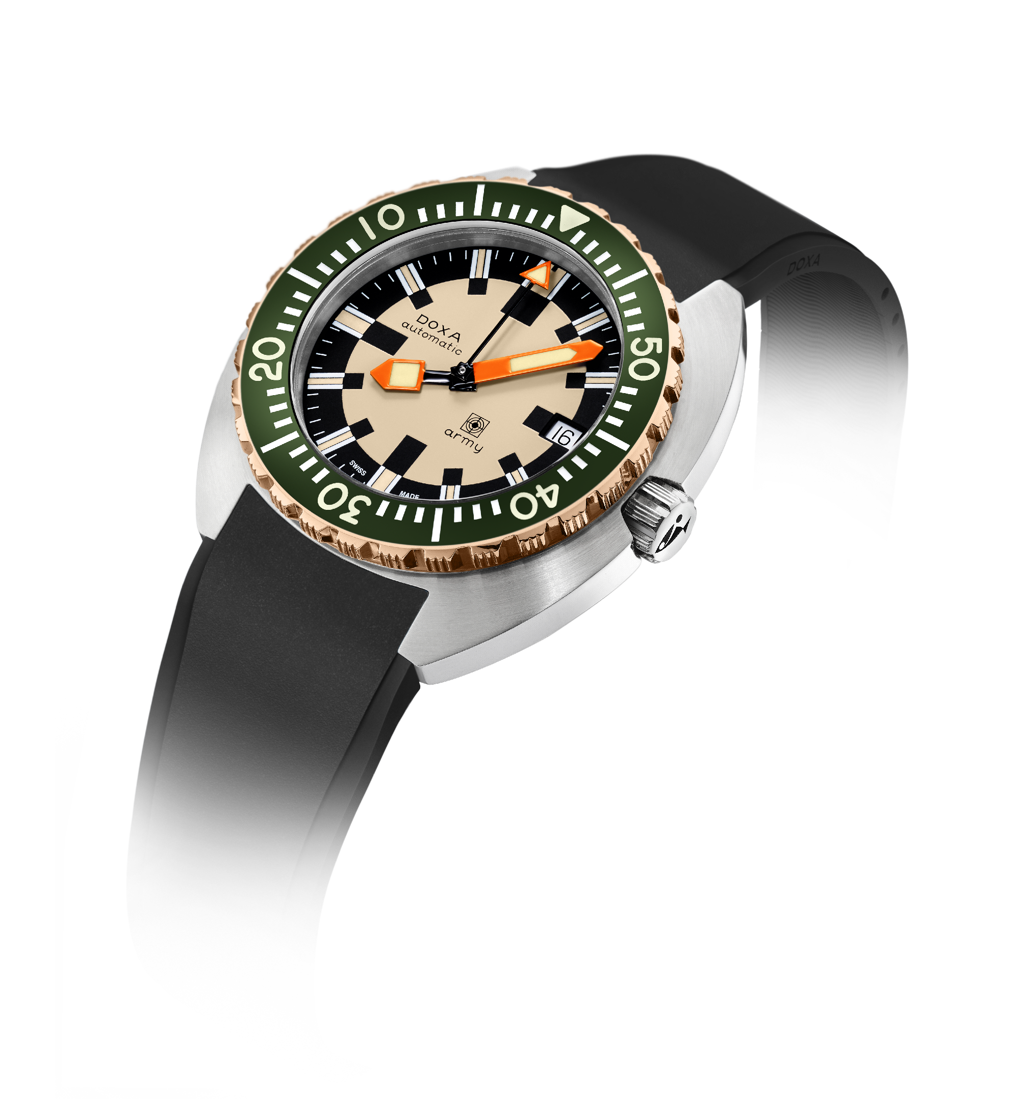 DOXA Army, bezel i brons