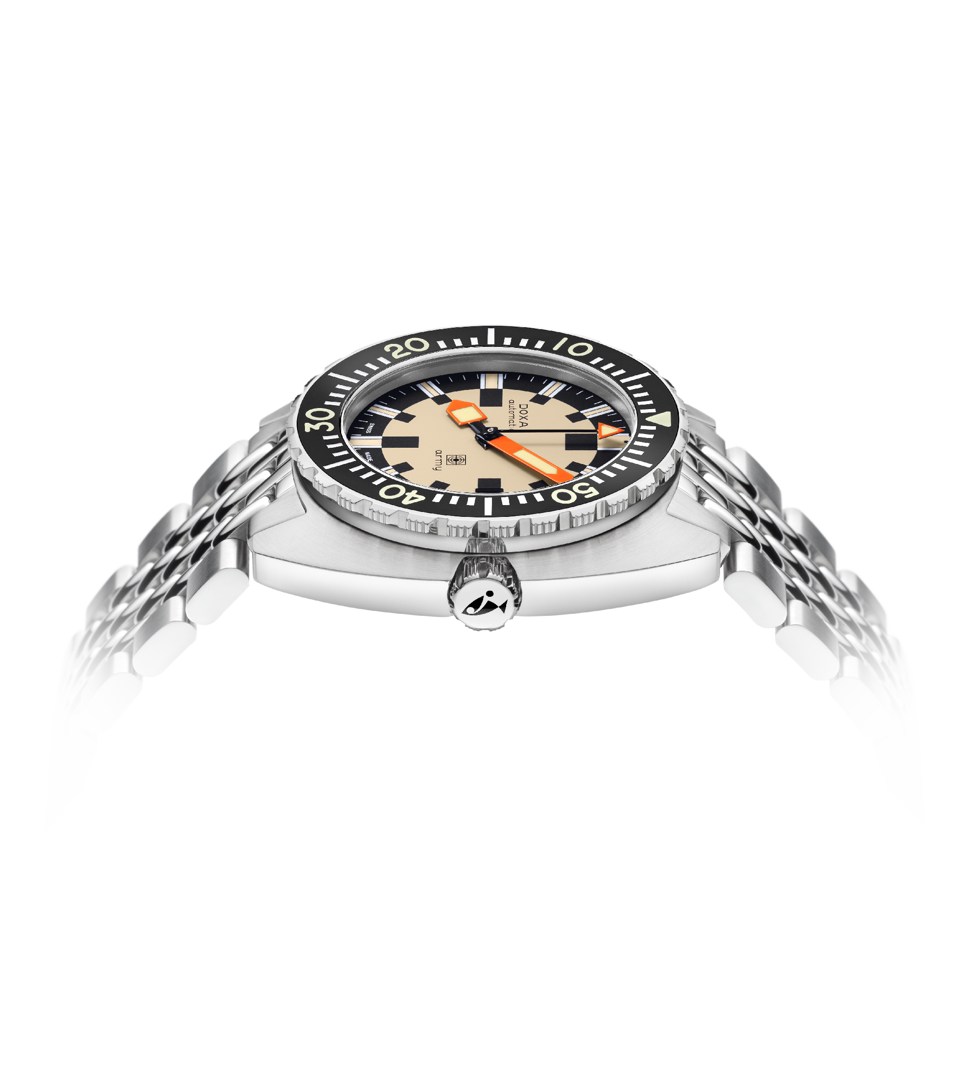 DOXA Army, bezel i rostfritt stål