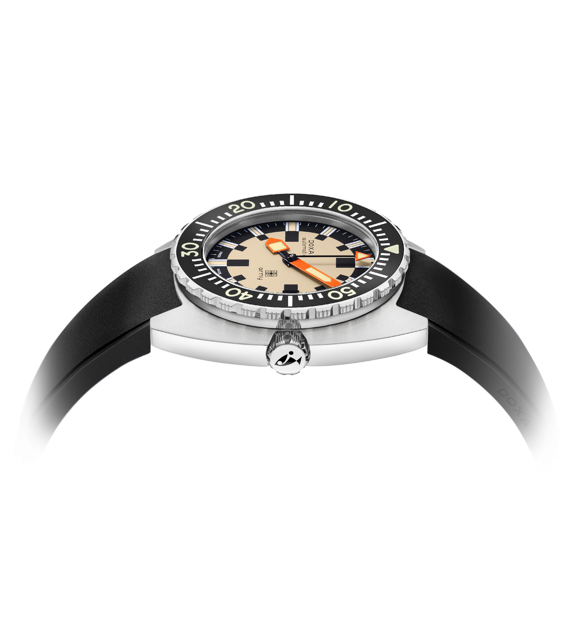 DOXA Army, bezel i rostfritt stål