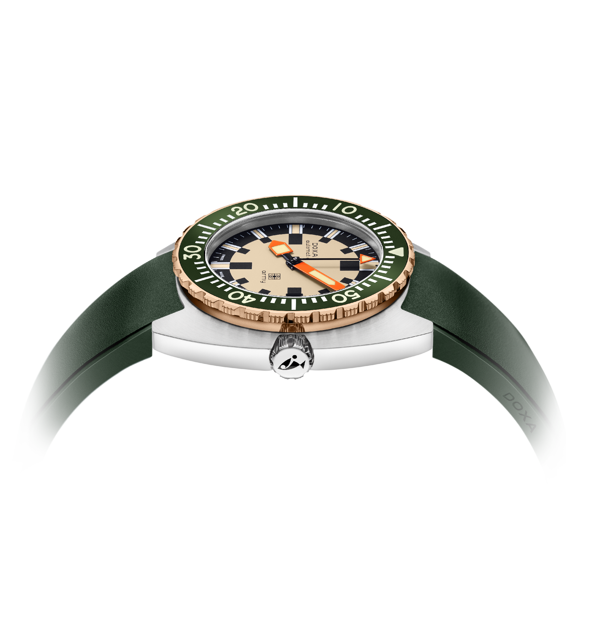 DOXA Army, bezel i brons