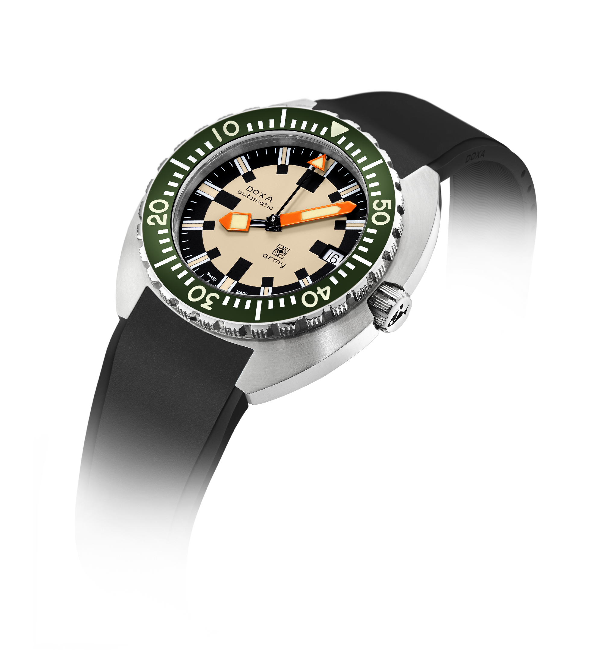 DOXA Army, bezel i rostfritt stål