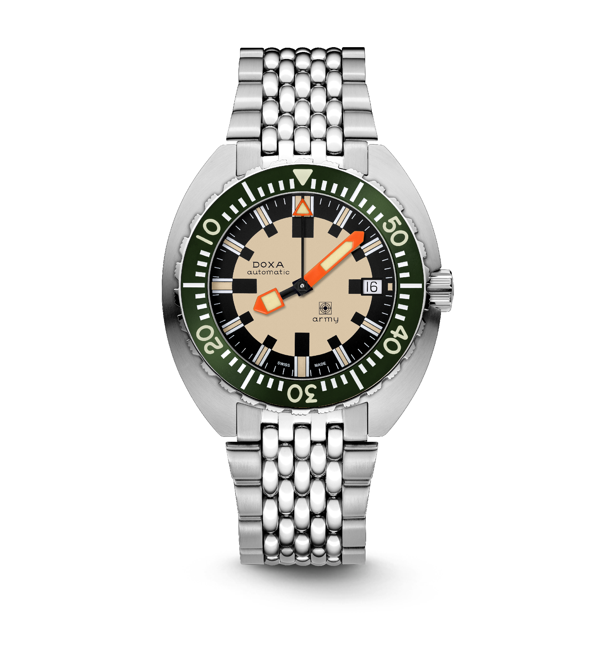 DOXA Army, bezel i rostfritt stål