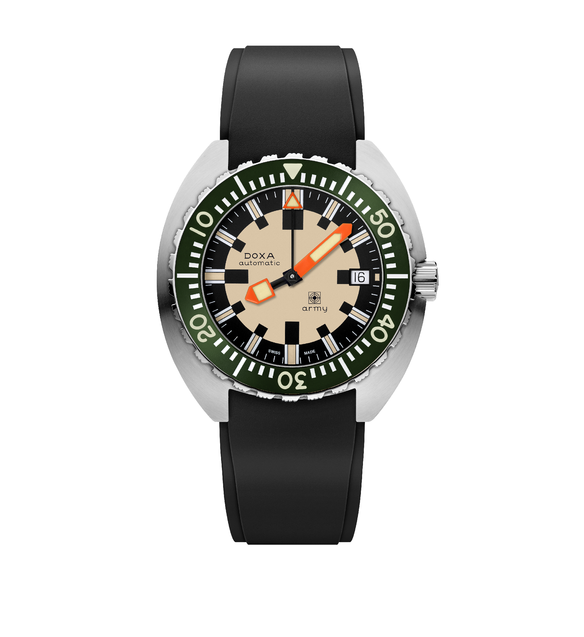 DOXA Army, bezel i rostfritt stål