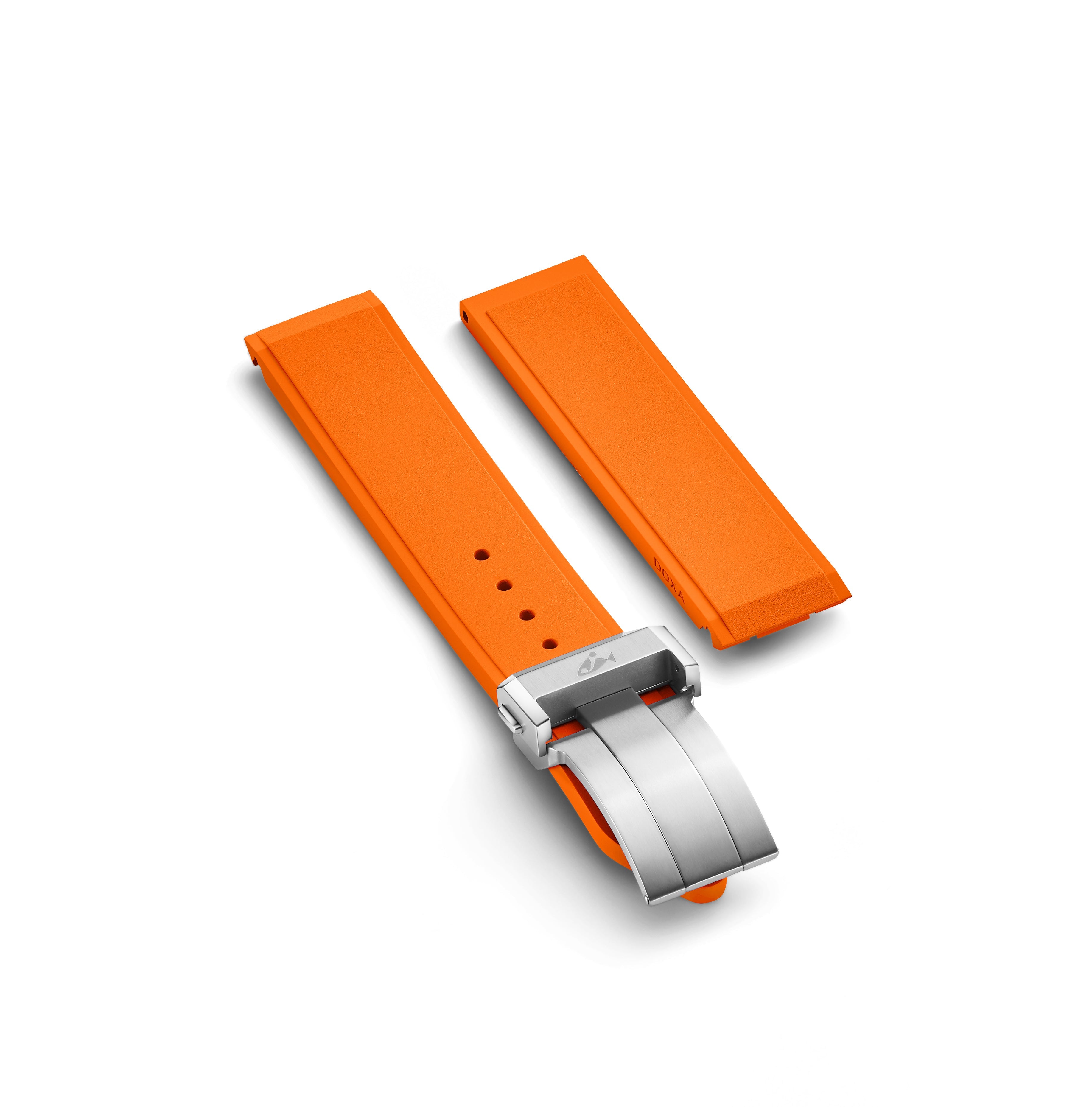 Gummiarmband med vikbart spänne, Orange