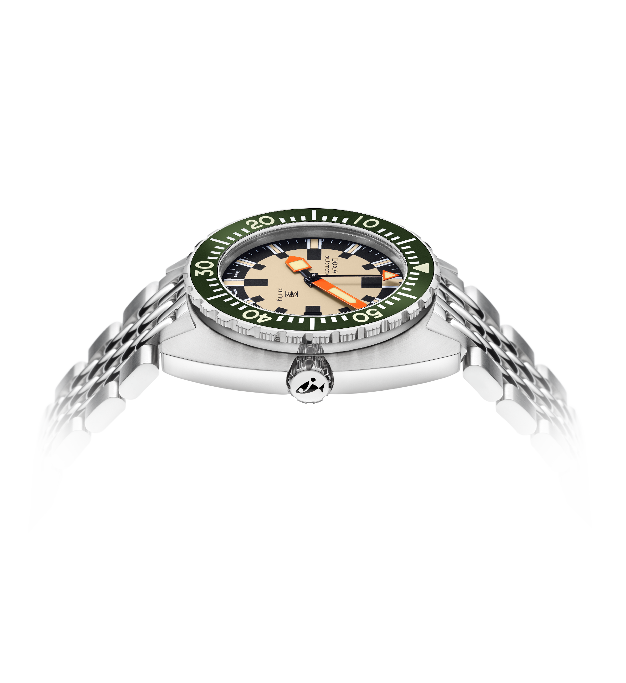 DOXA Army, bezel i rostfritt stål
